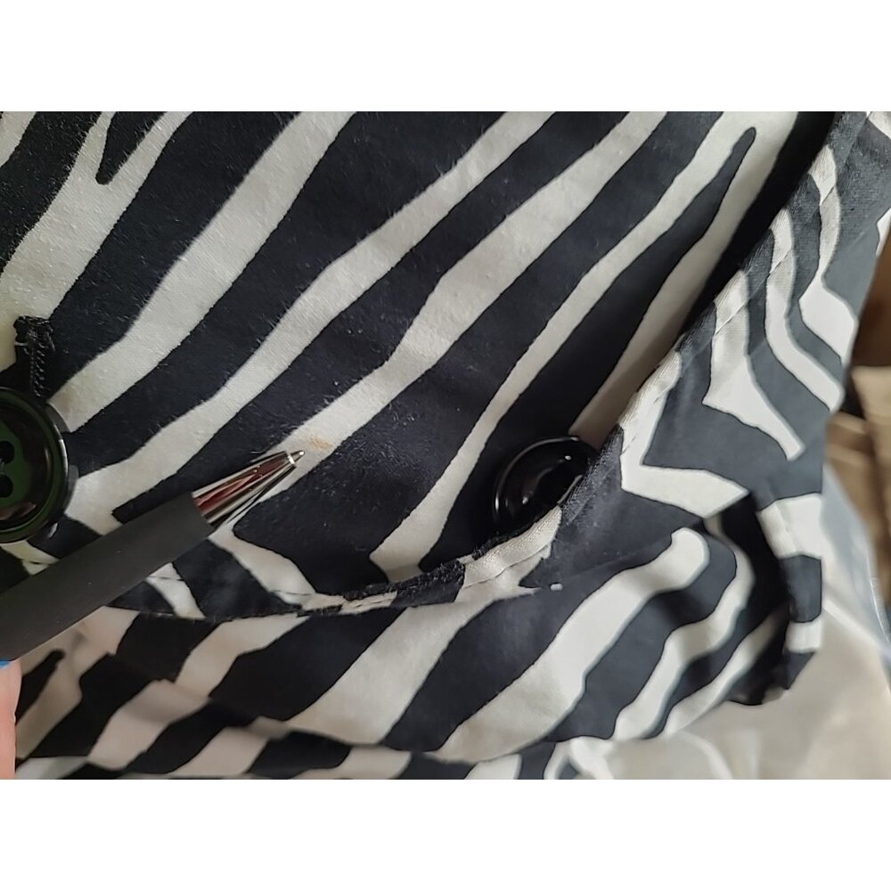 Lane Bryant Size 18 Jacket Zebra Pattern Coat 3/4 Sleeve Double Breasted - Picture 13 of 13